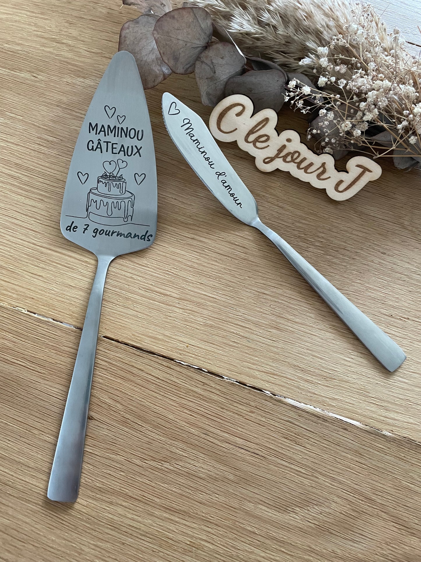 Lot pelle et couteau à tarte/ gâteaux