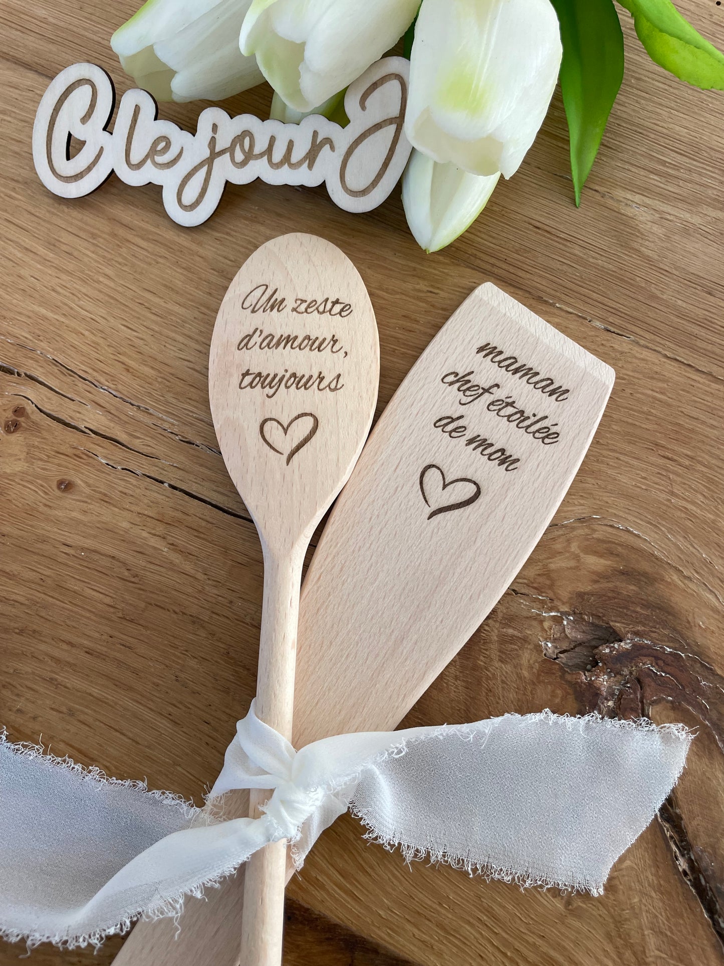 Lot spatule cuillère « la bonne cuisine de maman »