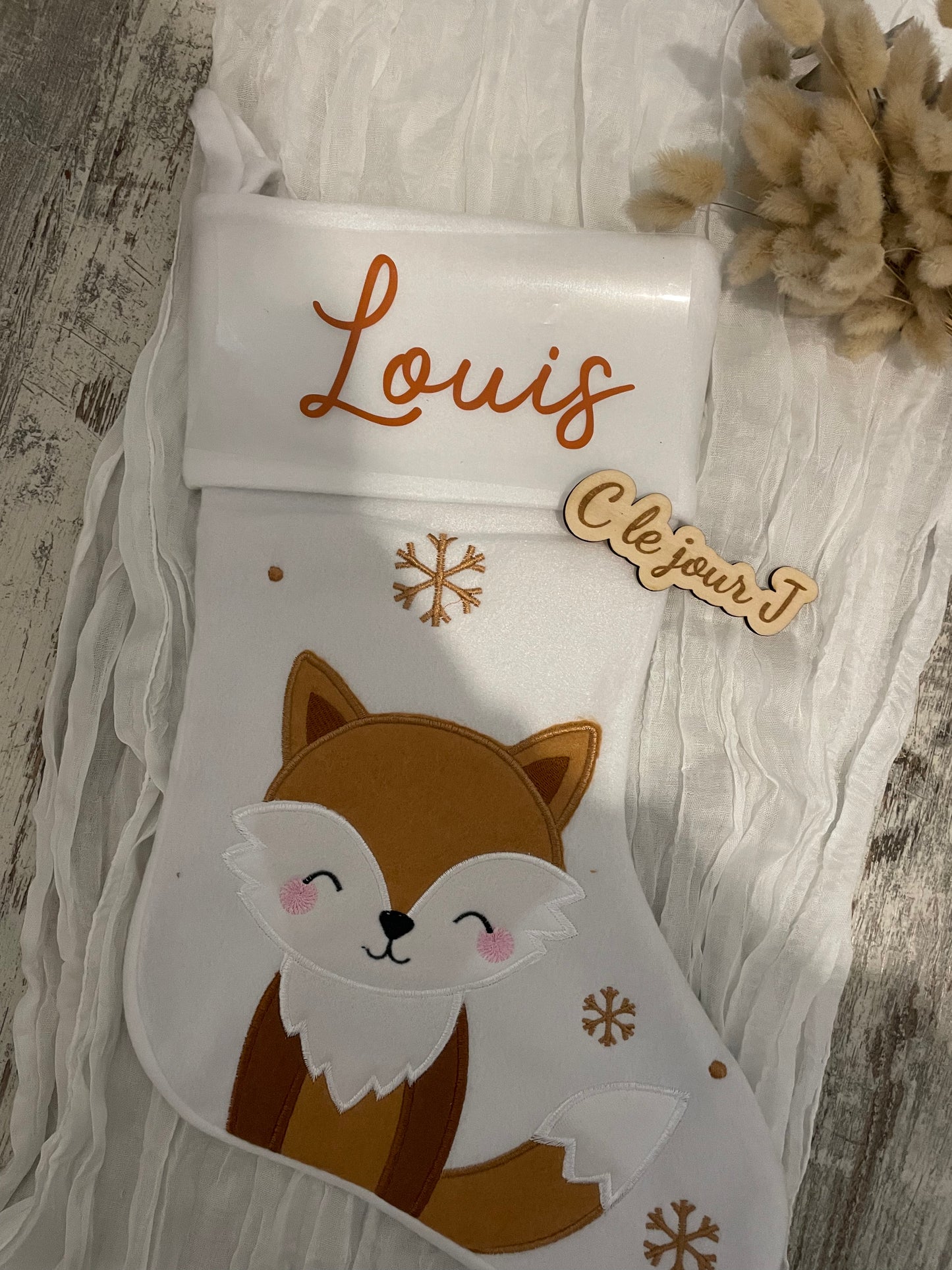 Chaussette de Noël renard modèle 2