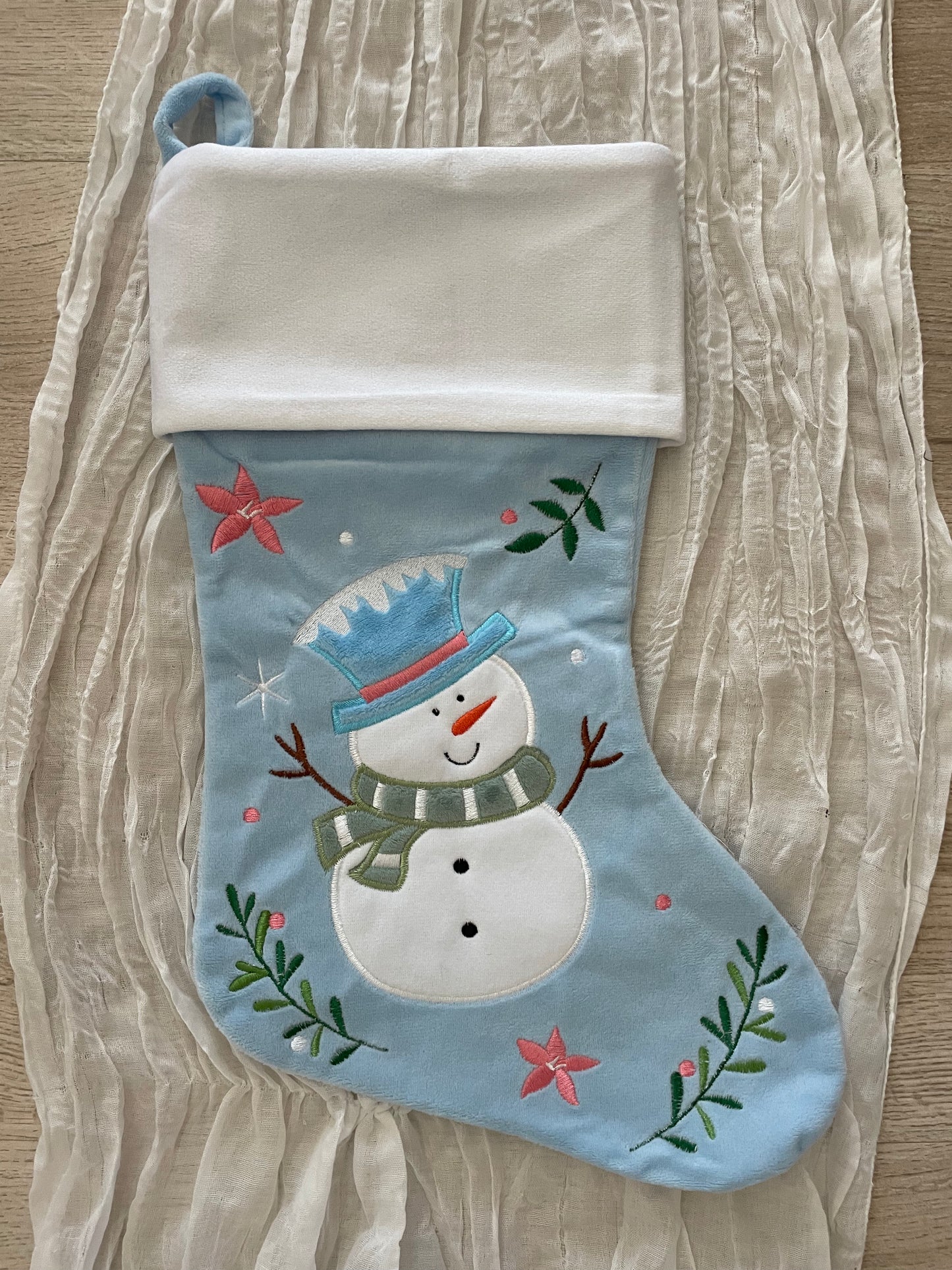 Chaussette de Noël « bonhomme de neige »