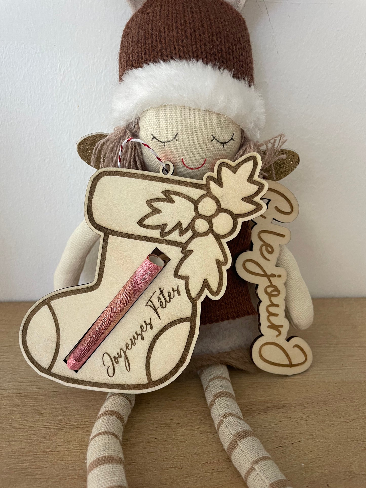 Carte billet chaussette