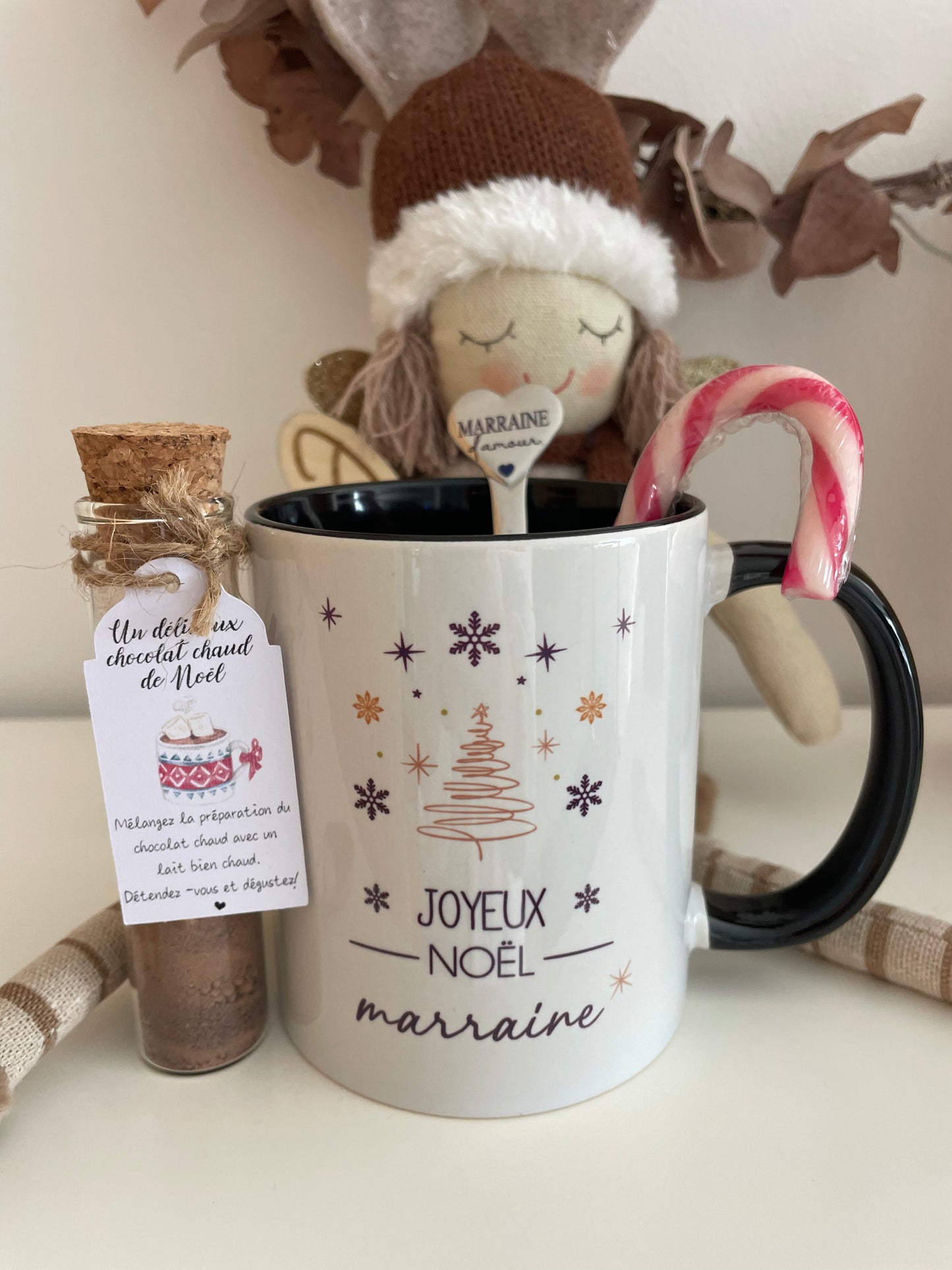 Kit chocolat chaud « modèle sapin doré »