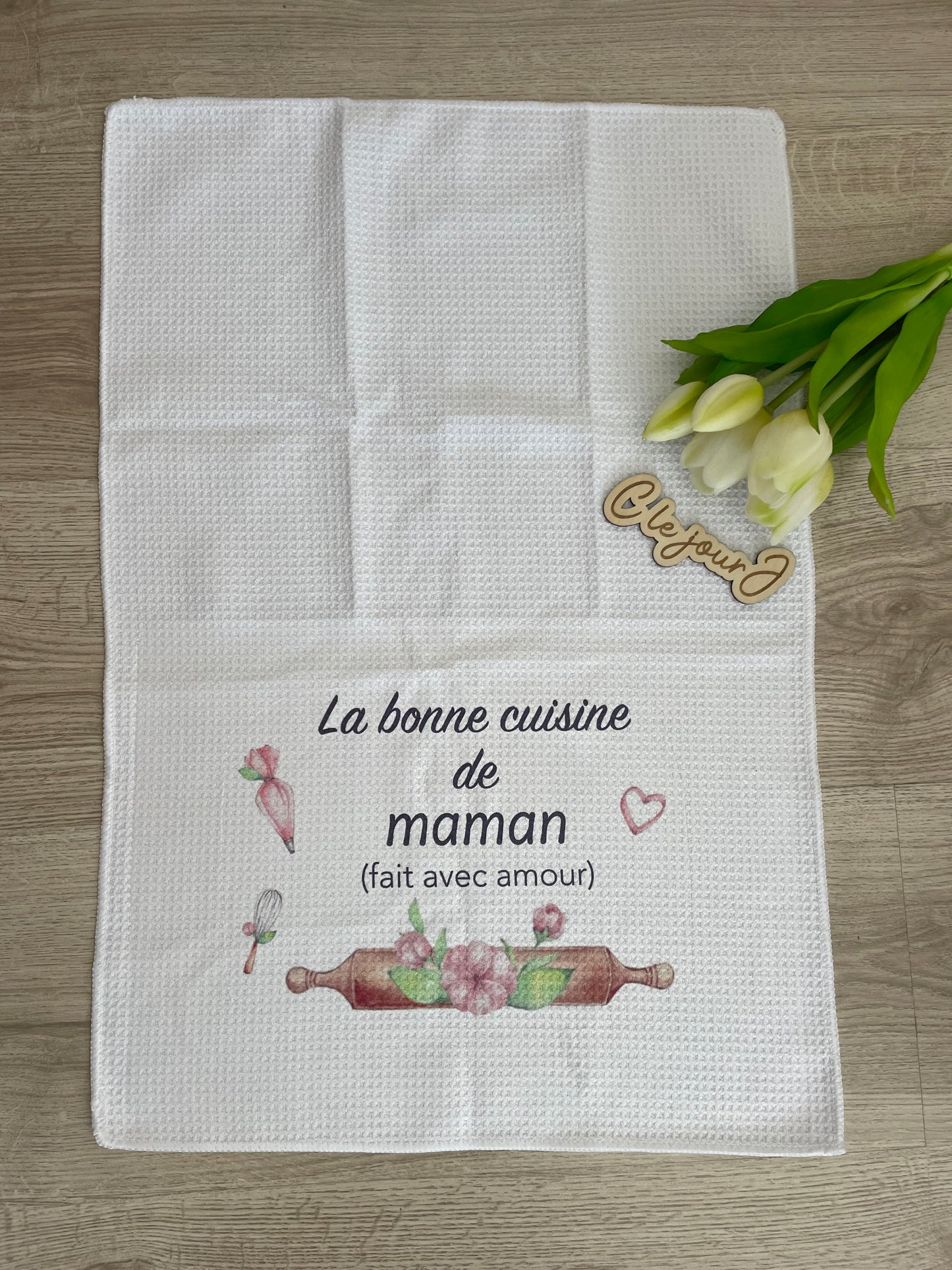 Torchon « printanier, maman »