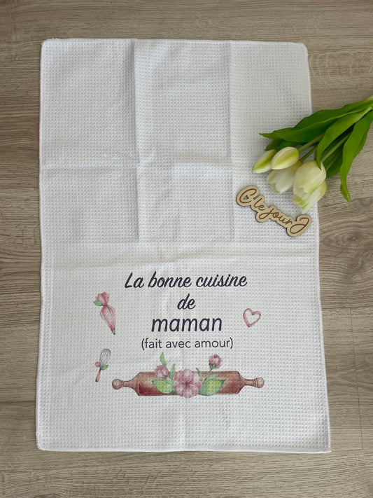 Torchon « printanier, maman »