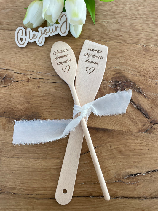 Lot spatule cuillère « la bonne cuisine de maman »