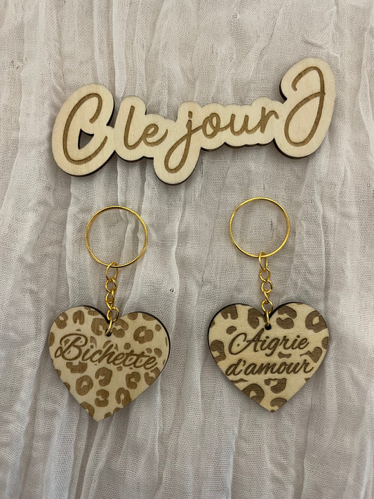 Porte clé léopard à message