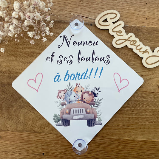 Plaque voiture « nounou »