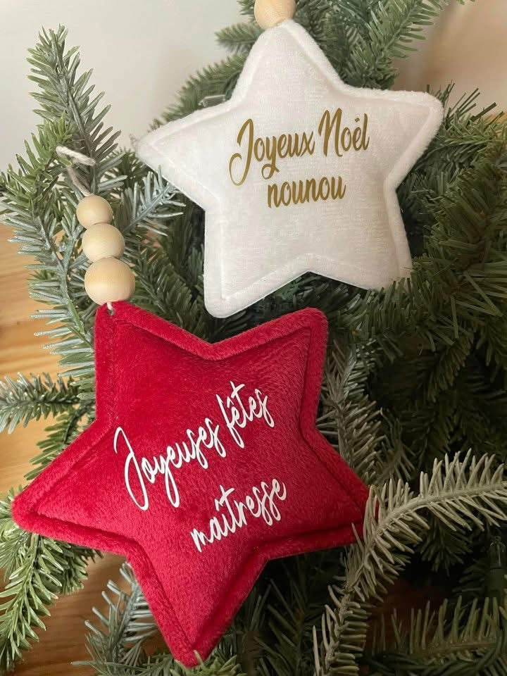 Étoile de Noël en tissus