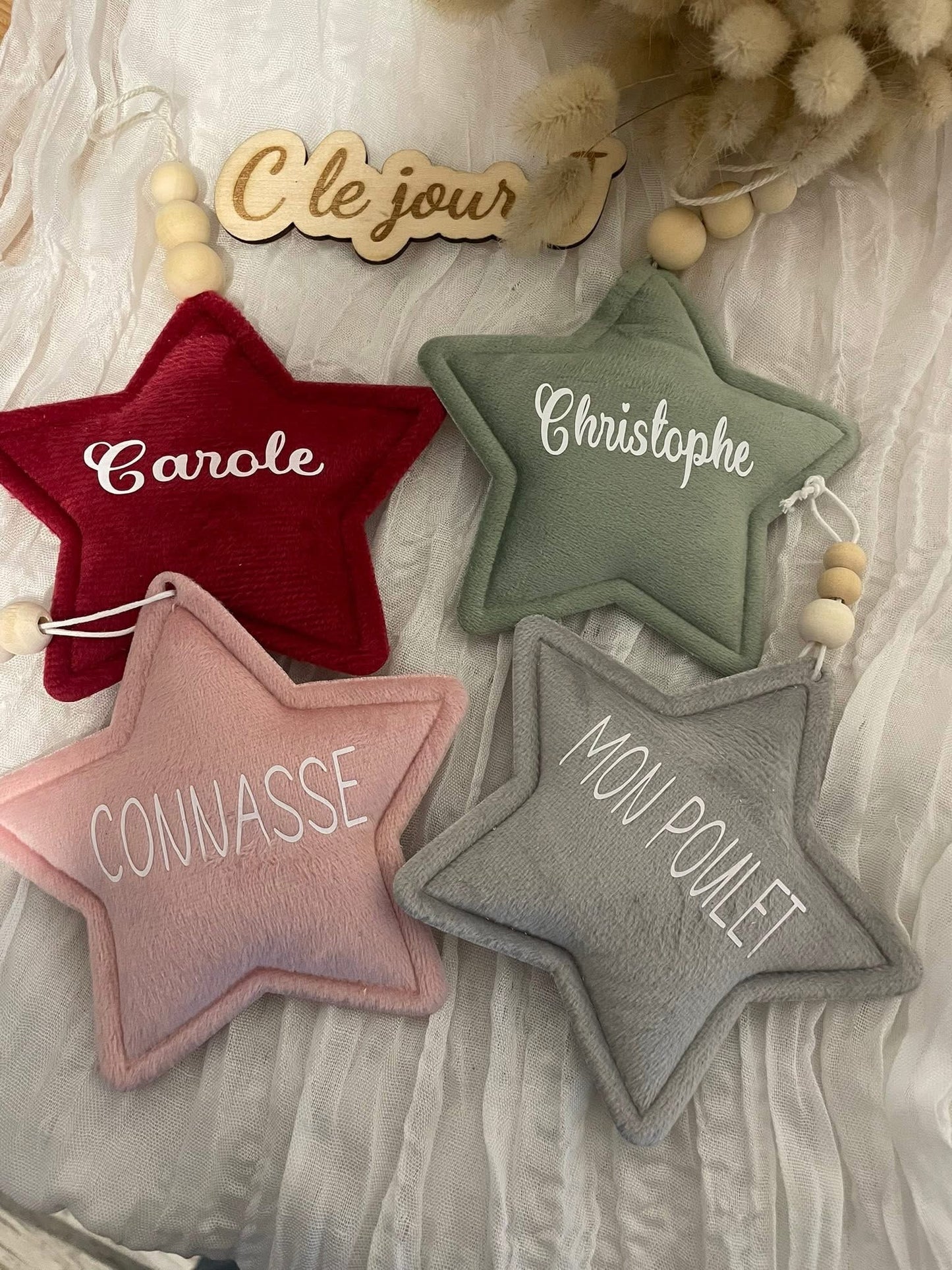 Étoile de Noël en tissus