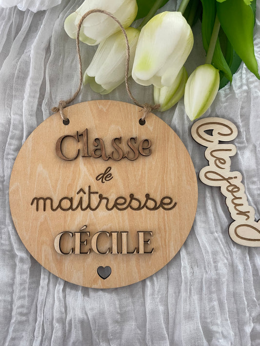 Plaque de porte « la classe de … »