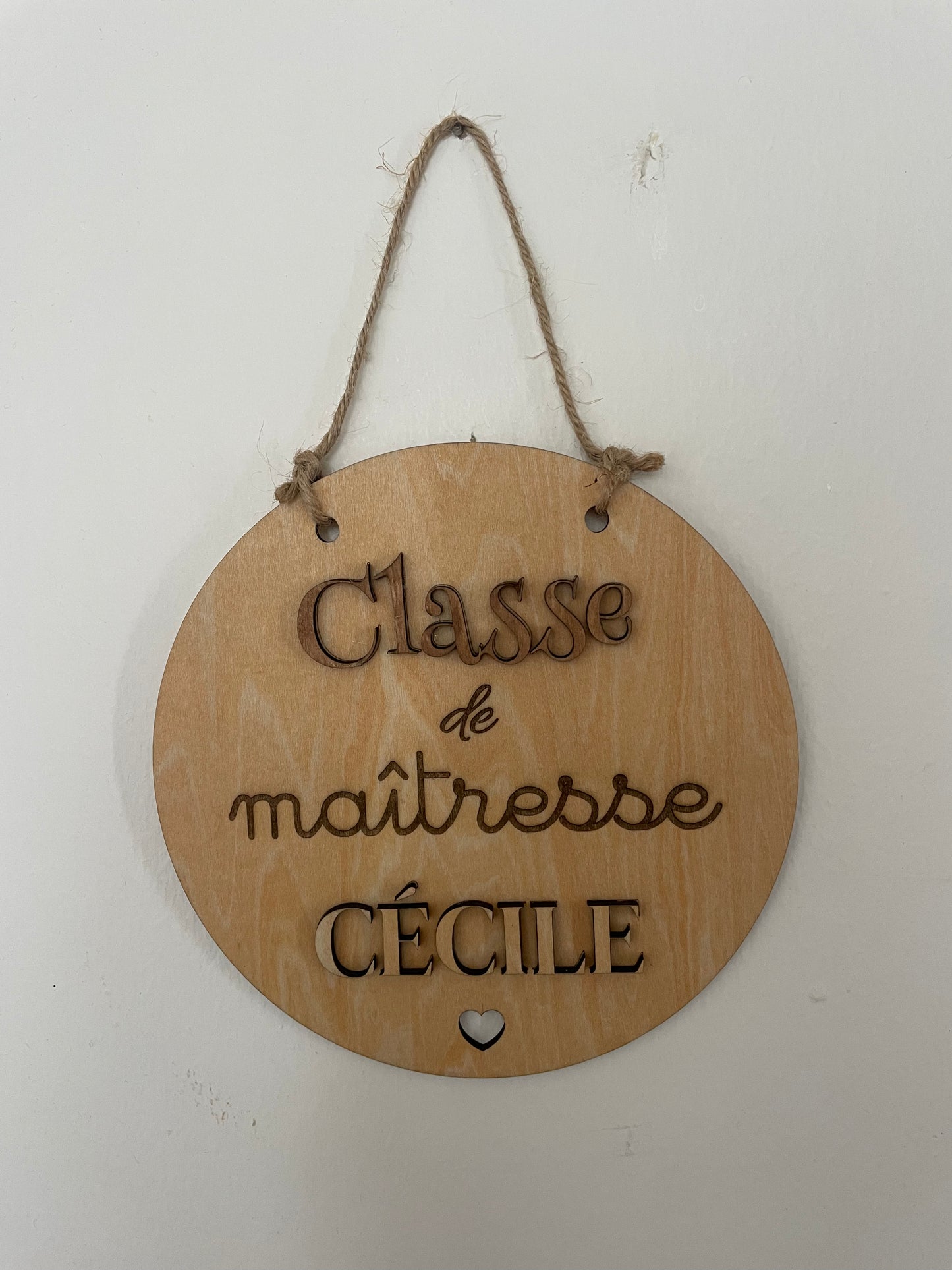Plaque de porte « la classe de … »