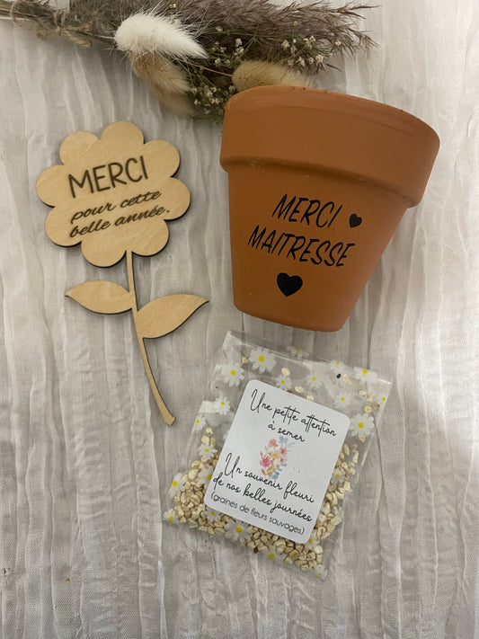Souvenir fleuri avec son pot
