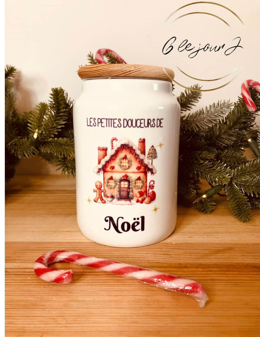 Pot à gourmandises « maison de noël »
