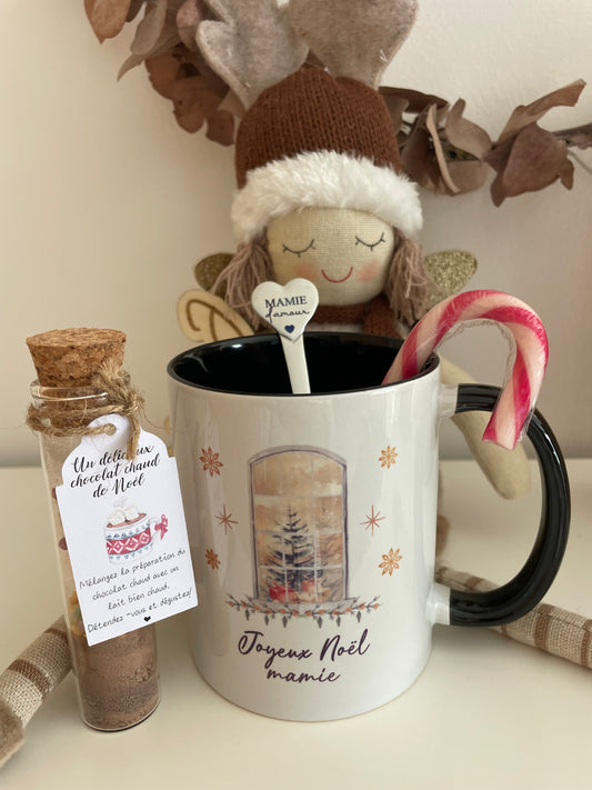 Kit chocolat chaud « modèle fenêtre de Noël »